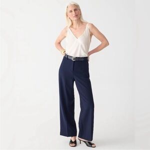 NWT J.Crew Sydney Wide-leg Pant in Four Season Stretch Navy Women’s P2 2 Petite